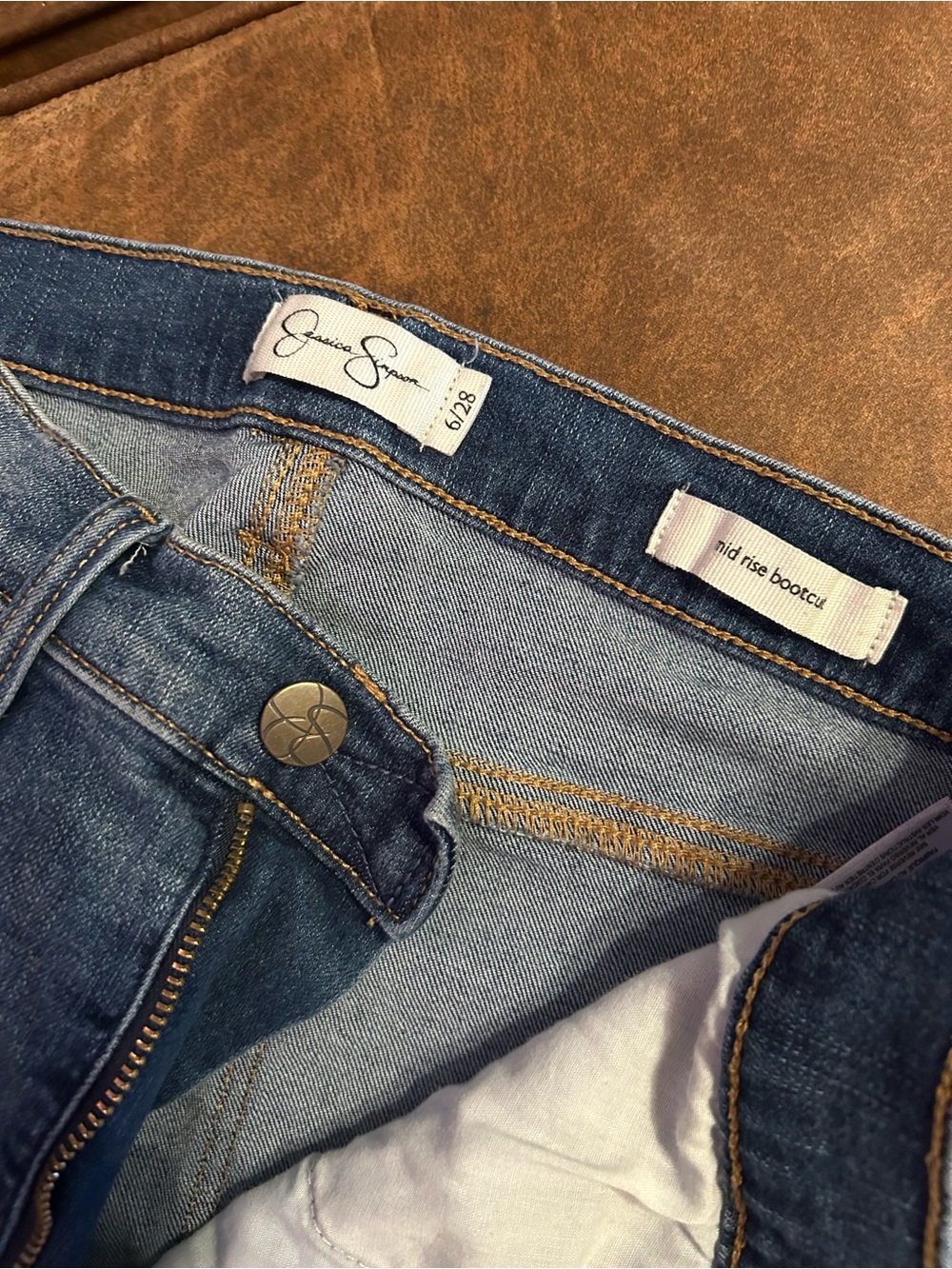 Jessica Simpson Dark Blue Mid-Rise Bootcut Jeans